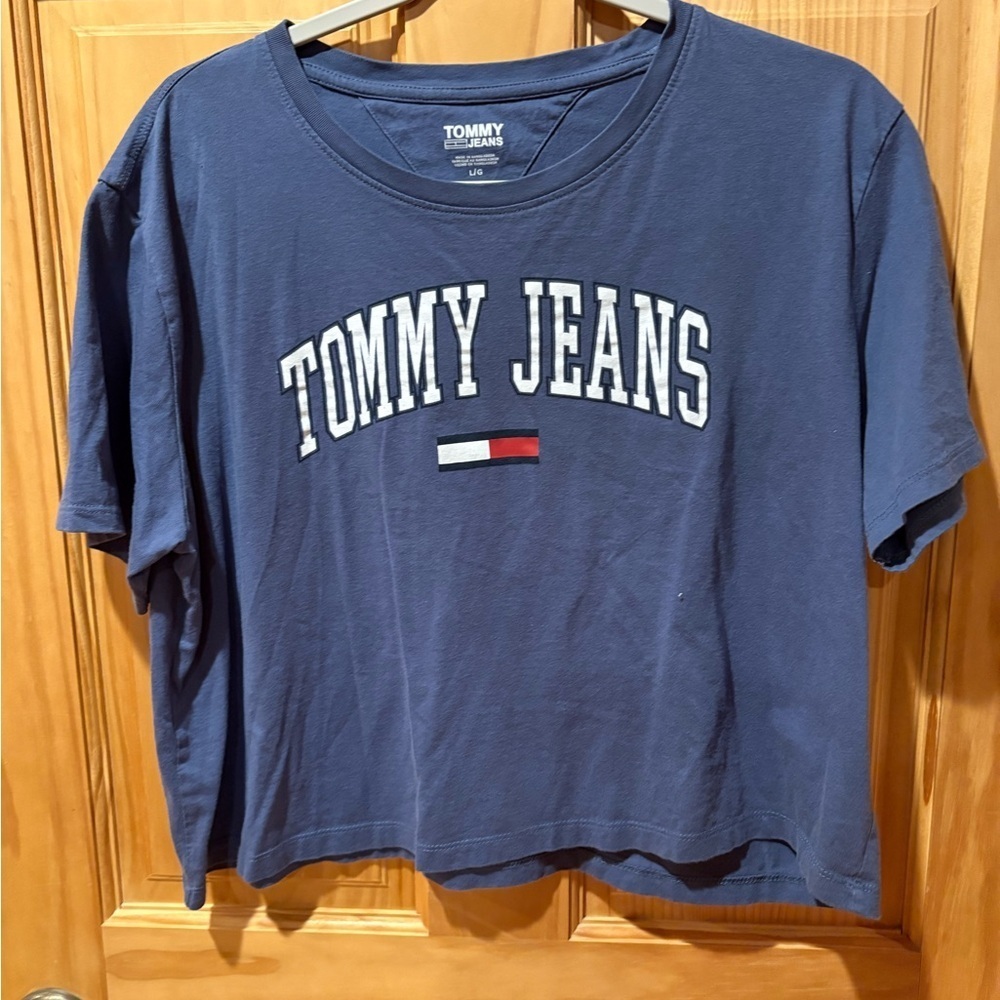 Tommy Jeans Blue Crop T-Shirt size L